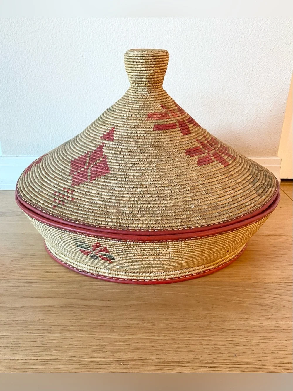 Large Vintage Ethiopian Mesob Basket Handwoven Injera Serving Table